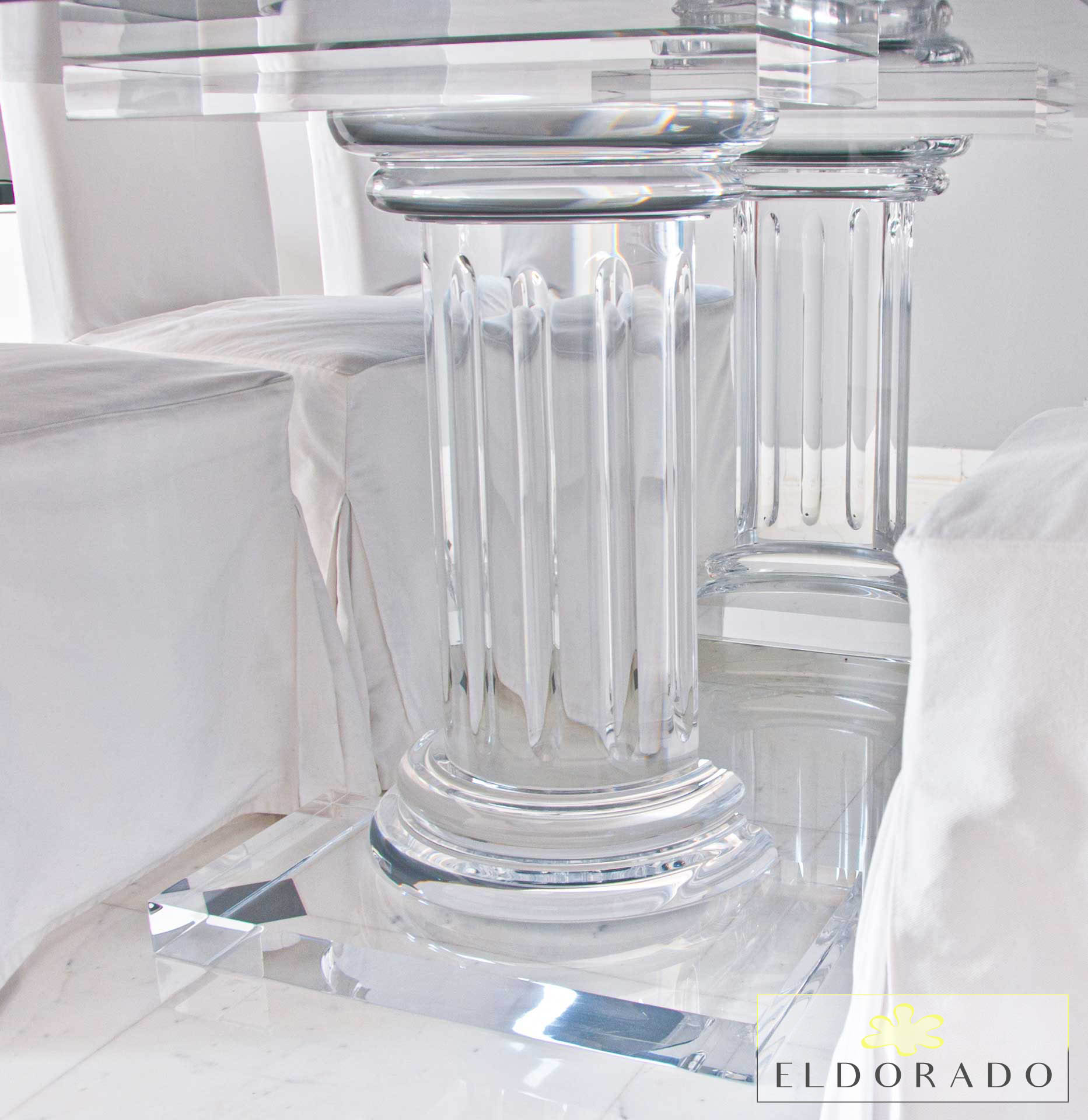 Colonna in plexiglass MEZZO ROMANO fusto diam 24 h 75